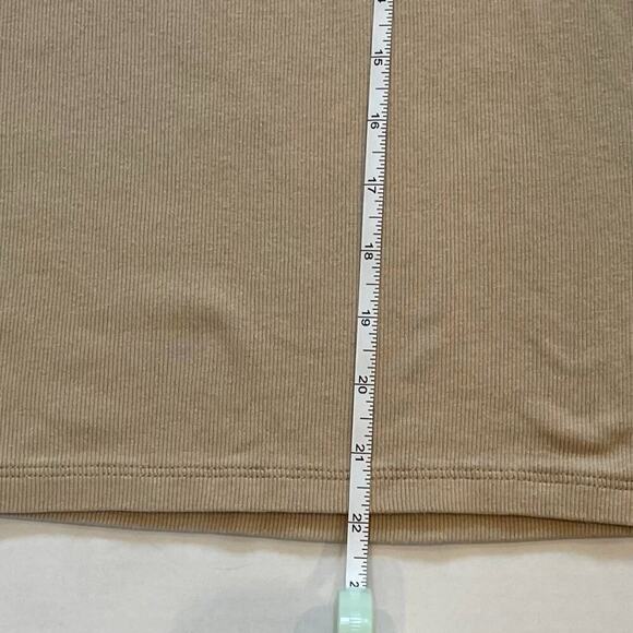 Rachel Zoe Tan/Beige/Neutral Sleeveless Mock Neck Ribbed Top, Soft, Pima, S - Picture 9 of 9